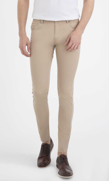 Bej Slim Fit Pantolon - 1