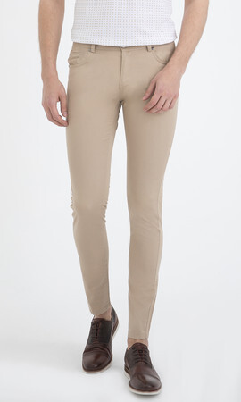 Bej Slim Fit Pantolon - 5