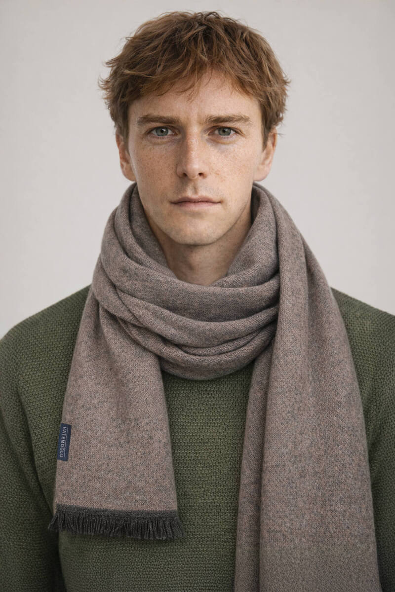 Bej Çift Taraflı Atkı - Hatemoğlu