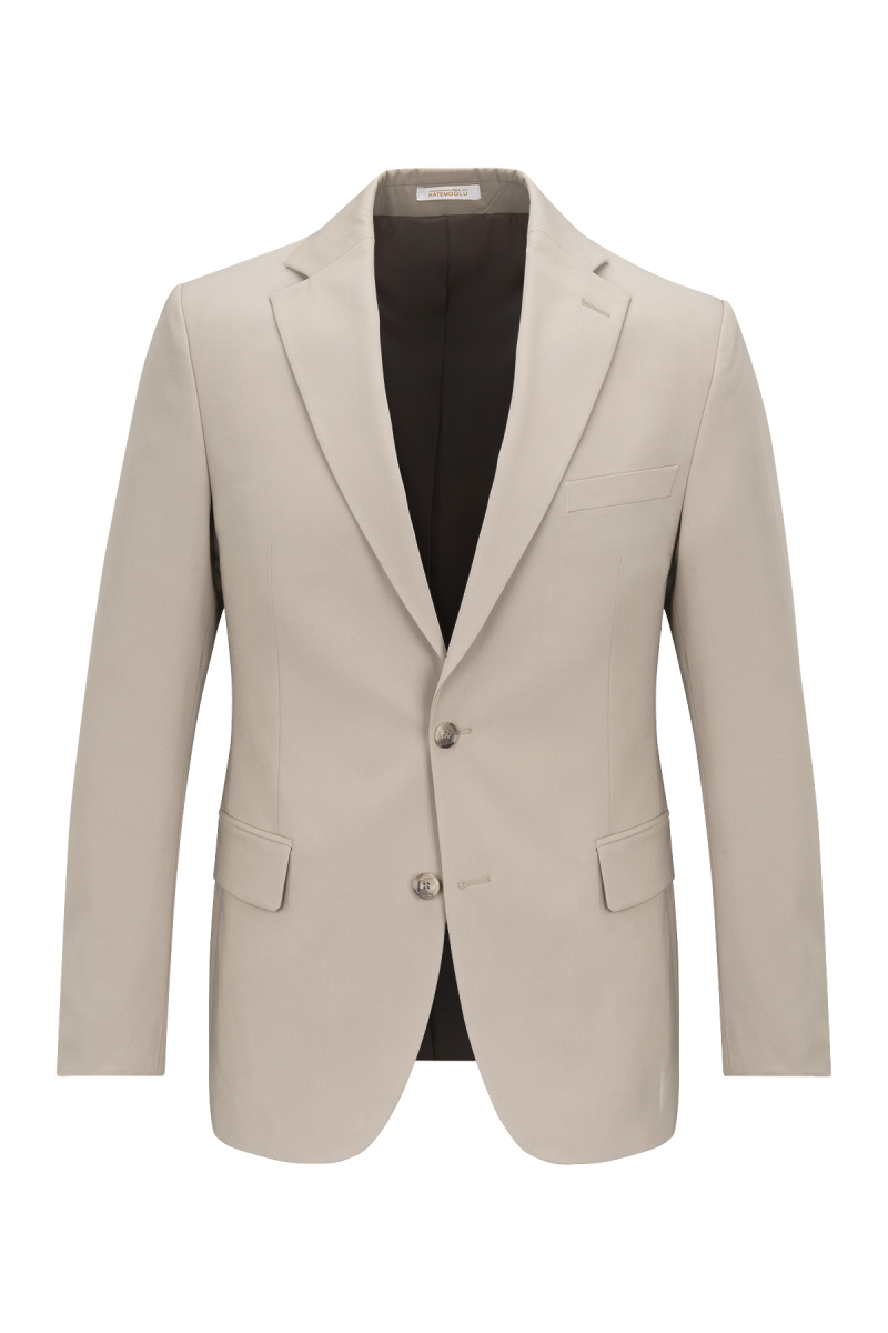 Bej Comfort Fit Mono Yaka Takım Elbise - Hatemoğlu (1)