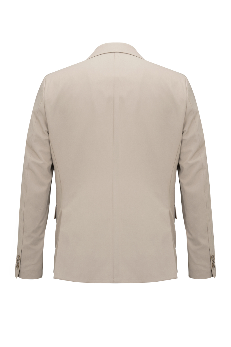 Bej Comfort Fit Mono Yaka Takım Elbise - Hatemoğlu (1)