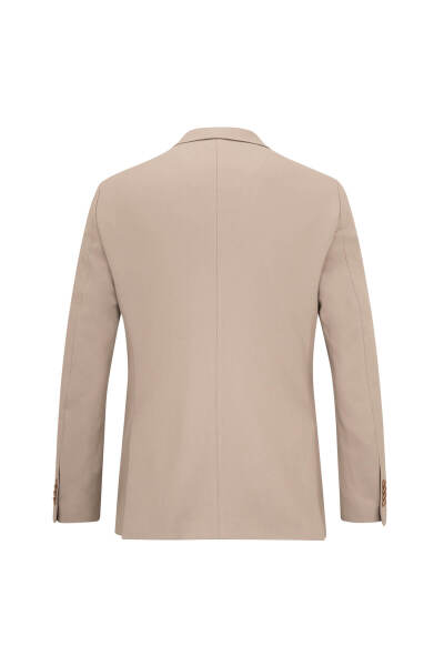 Bej Comfort Fit Sivri Yaka Klasik Ceket - 2