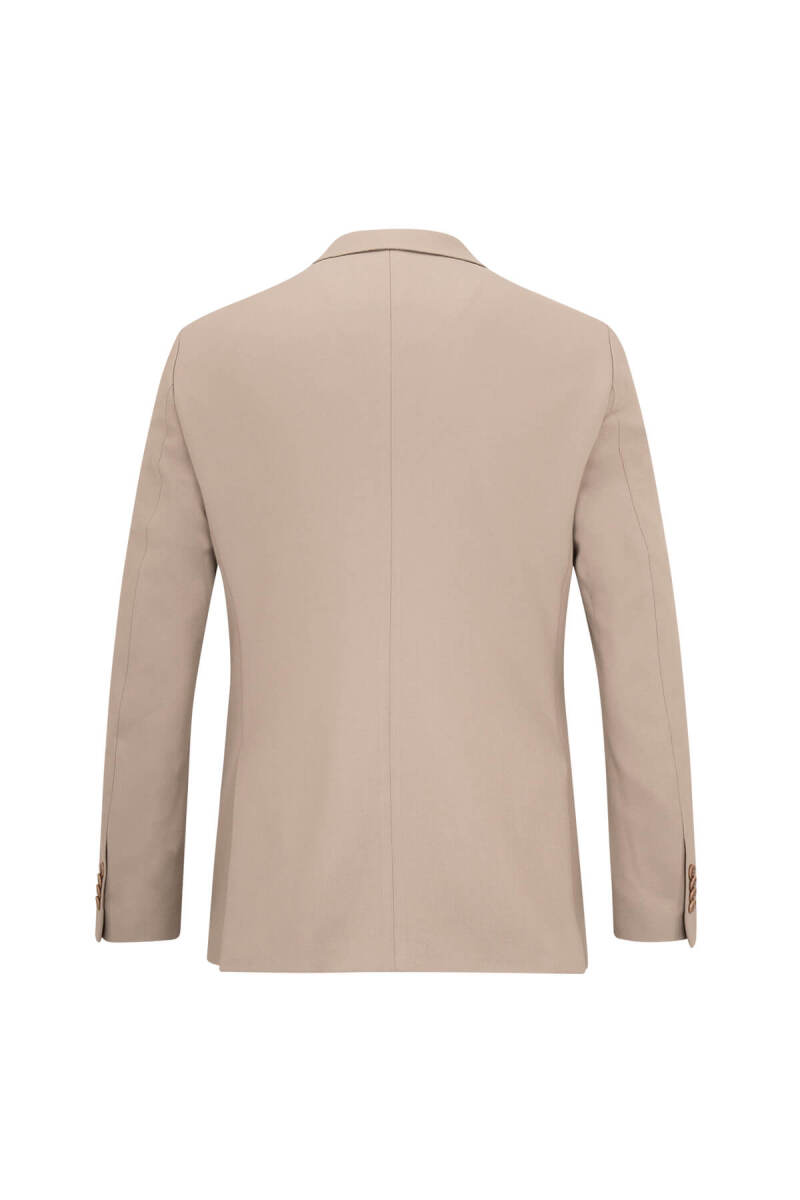 Bej Comfort Fit Sivri Yaka Klasik Ceket - Hatemoğlu (1)