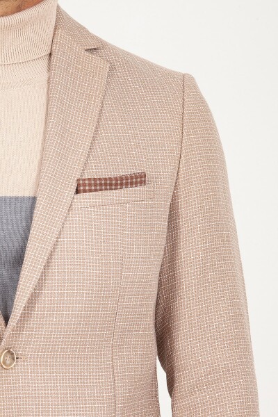 Bej Slim Fit Ceket - Thumbnail
