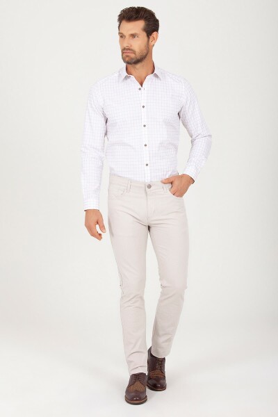 Bej Slim Fit Pantolon - Thumbnail