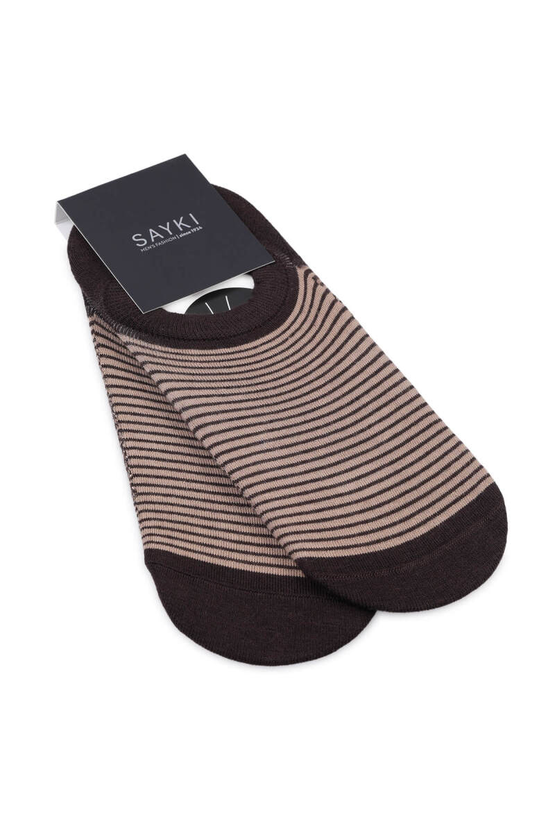 Bej Desenli Pamuklu İkili Babet Çorap - HATEM SAYKI