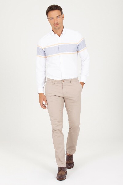 Bej Slim Fit Yandan Cep Pantolon - 2