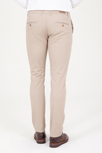 Bej Slim Fit Yandan Cep Pantolon - 3
