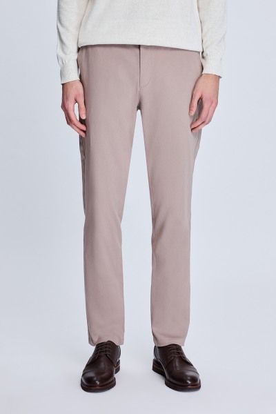 Bej Dinamik Fit Desenli Yandan Cepli Casual Jogger Pantolon 