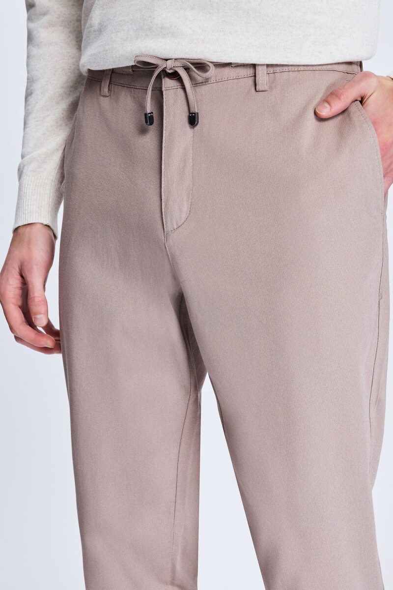 Bej Dinamik Fit Desenli Yandan Cepli Casual Jogger Pantolon - Hatem Saykı (1)