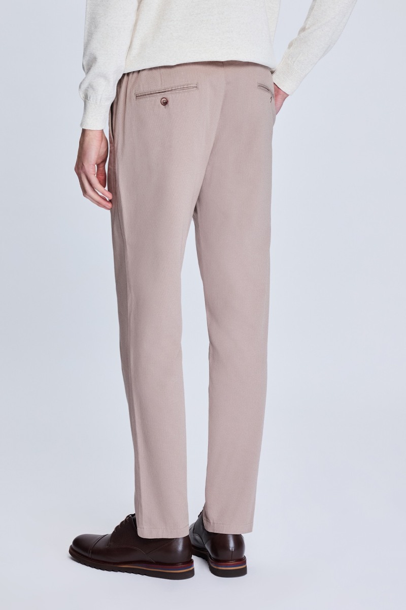 Bej Dinamik Fit Desenli Yandan Cepli Casual Jogger Pantolon - Hatem Saykı (1)