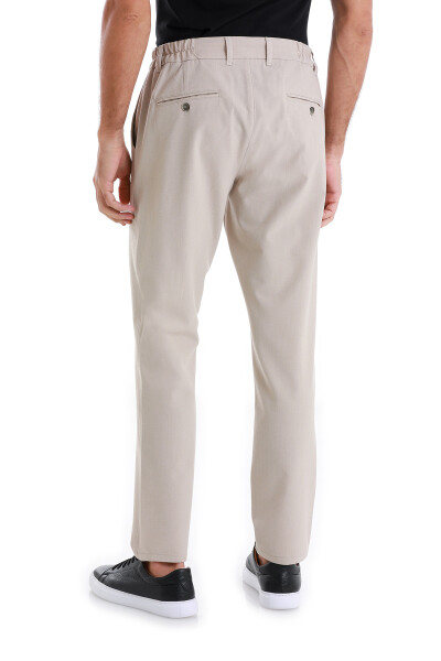 Bej Dinamik Fit Yandan Cepli Jogger Pantolon - 5