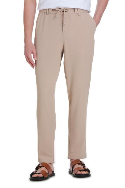 Bej Dinamik Fit Yandan Cepli Jogger Pantolon 