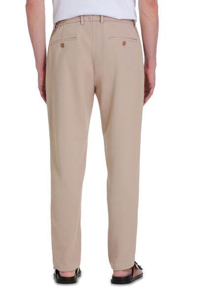 Bej Dinamik Fit Yandan Cepli Jogger Pantolon - 5