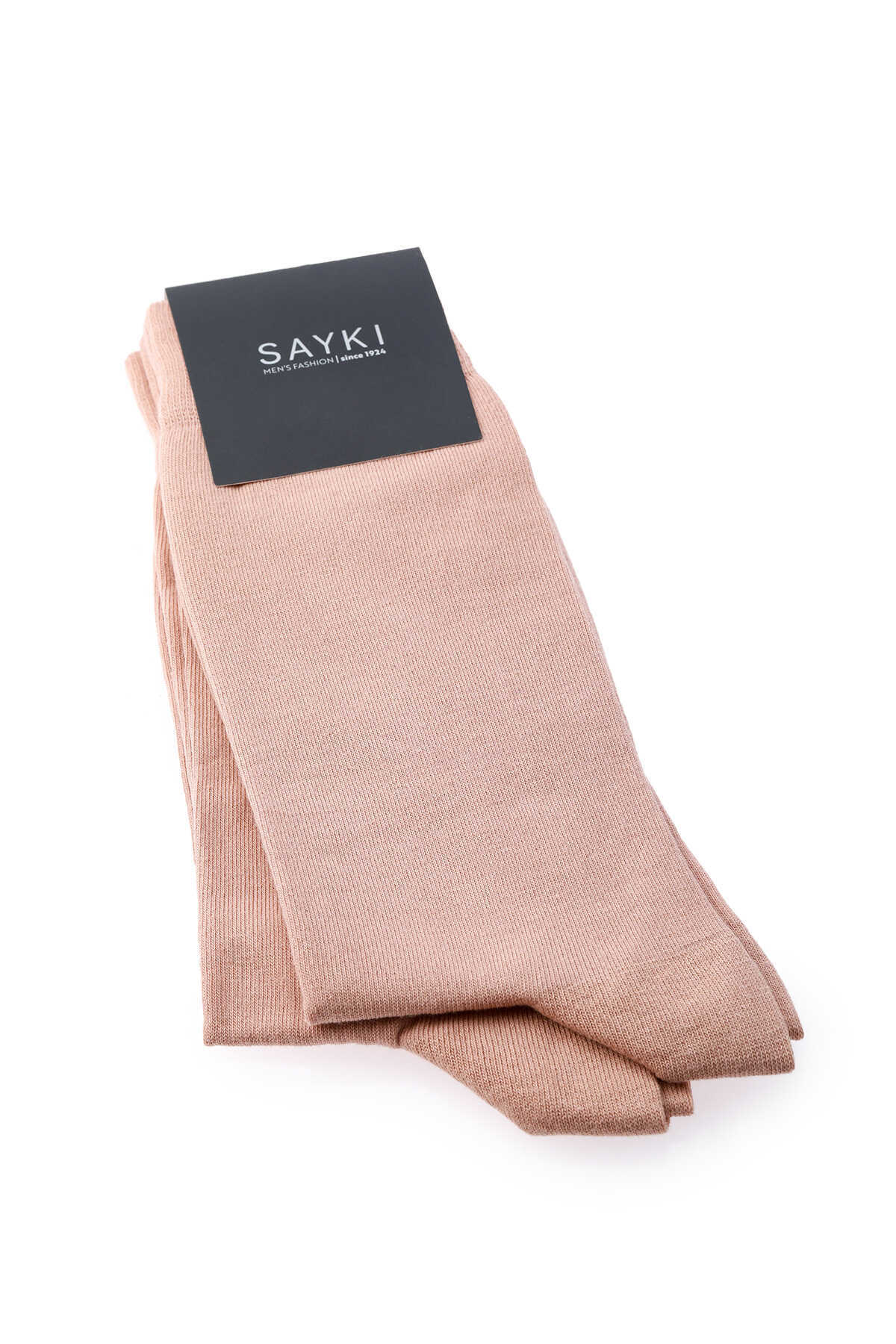 Bej Pamuklu Dikişsiz İkili Bambu Soket Çorap - 2