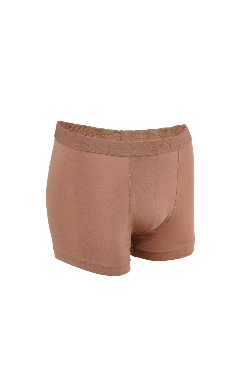 Bej Pamuklu Boxer - Hatem Saykı