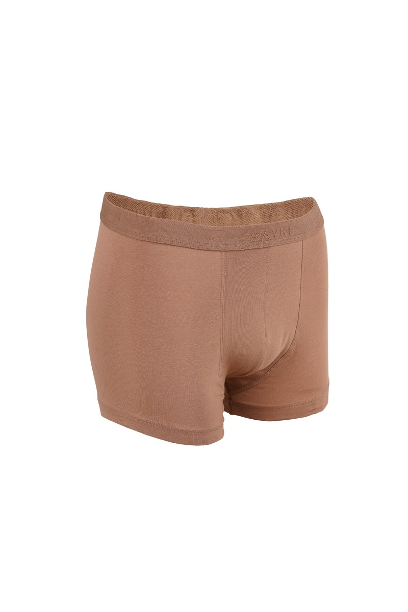Bej Pamuklu Boxer - Hatem Saykı
