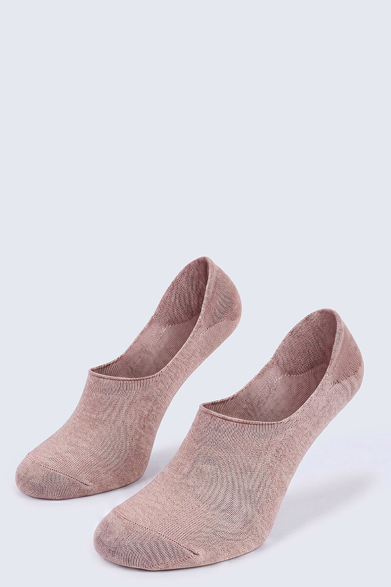 Bej Pamuklu İkili Babet Çorap