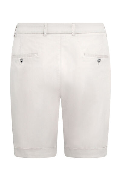 Bej Rahat Kesim Yandan Cepli Şort - 2