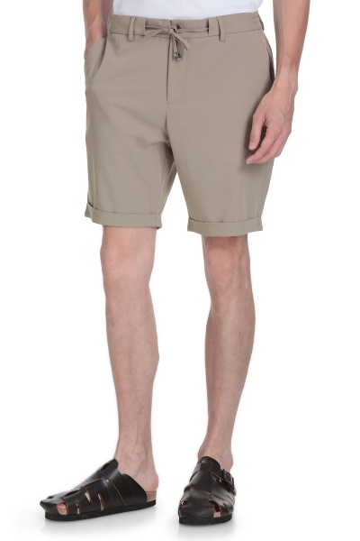 Bej Rahat Kesim Yandan Cepli Şort - 5