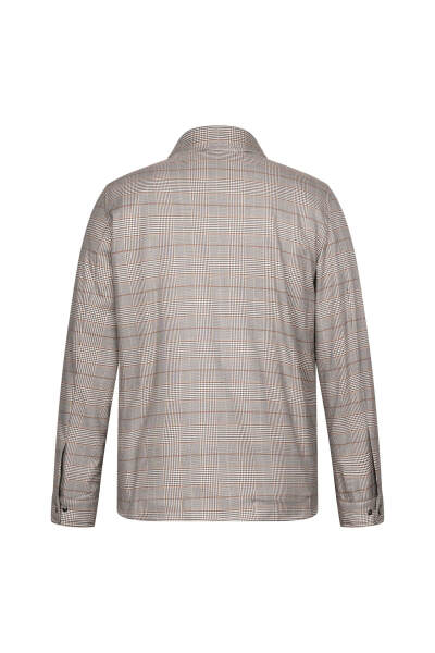 Bej Regular Fit Kareli Elyaflı Mont - 2