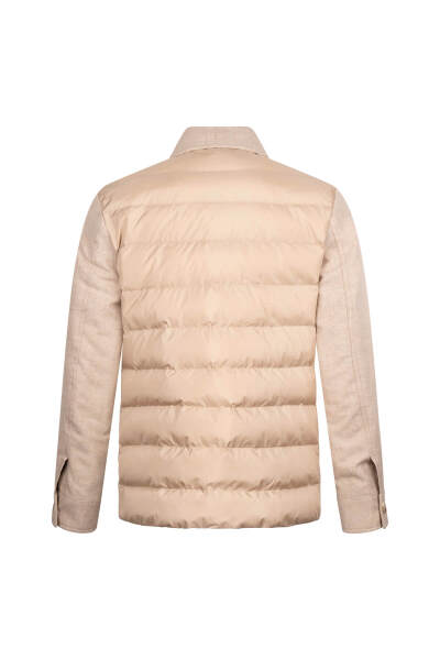 Bej Regular Fit Yünlü Mont - 2