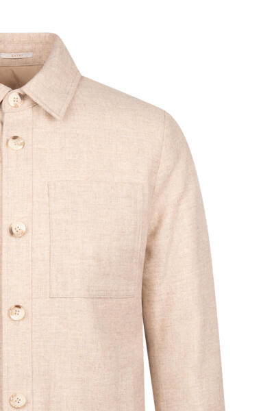 Bej Regular Fit Yünlü Mont - 3