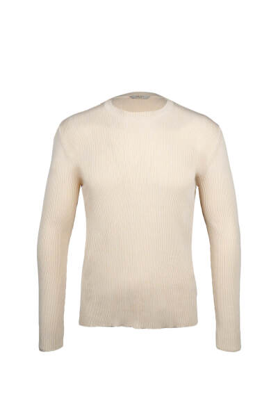 Bej Regular Fit Fitilli Bisiklet Yaka Rayon Kazak 