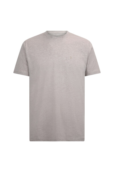 Bej Regular Fit Bisiklet Yaka Pamuklu Basic Tişört 