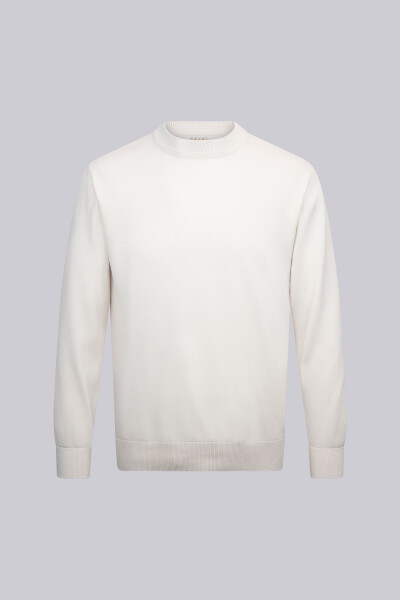 Bej Regular Fit Çeyrek Balıkçı Yaka Rayon Triko Kazak - 3