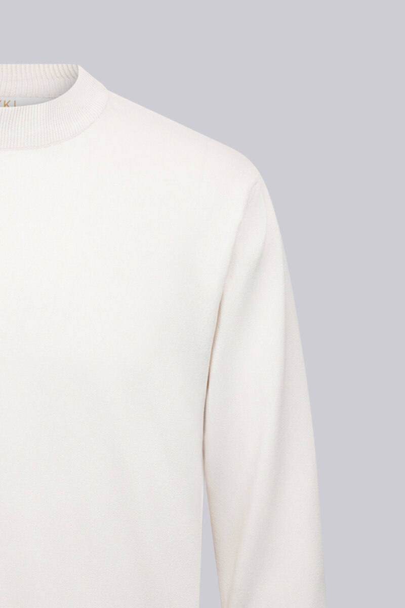 Bej Regular Fit Çeyrek Balıkçı Yaka Rayon Triko Kazak - Hatem Saykı (1)