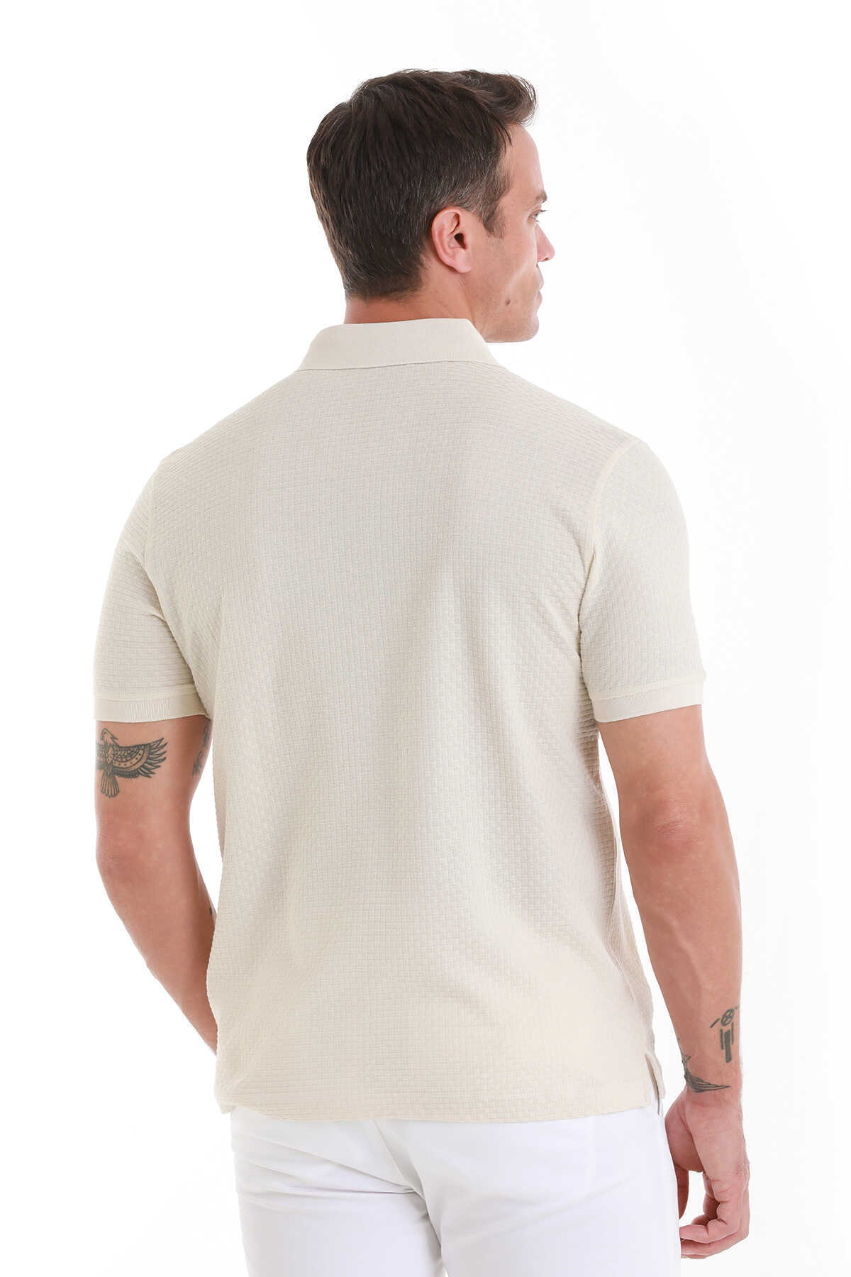 Bej Regular Fit Merserize Polo Yaka 100% Pamuk Tişört - 6