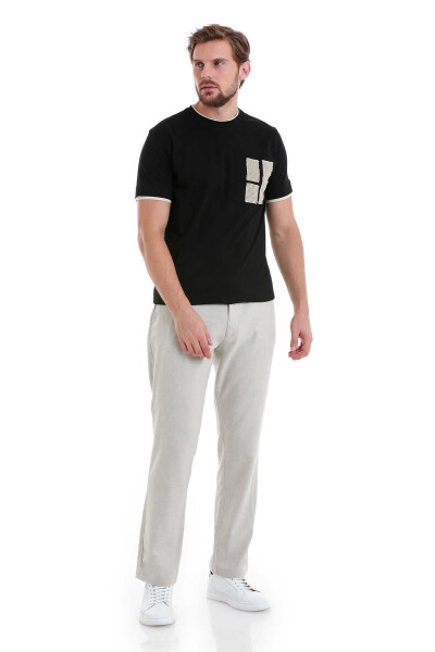 Bej Regular Fit Yandan Cepli Pamuklu Pantolon - 2