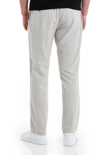 Bej Regular Fit Yandan Cepli Pamuklu Pantolon - 5