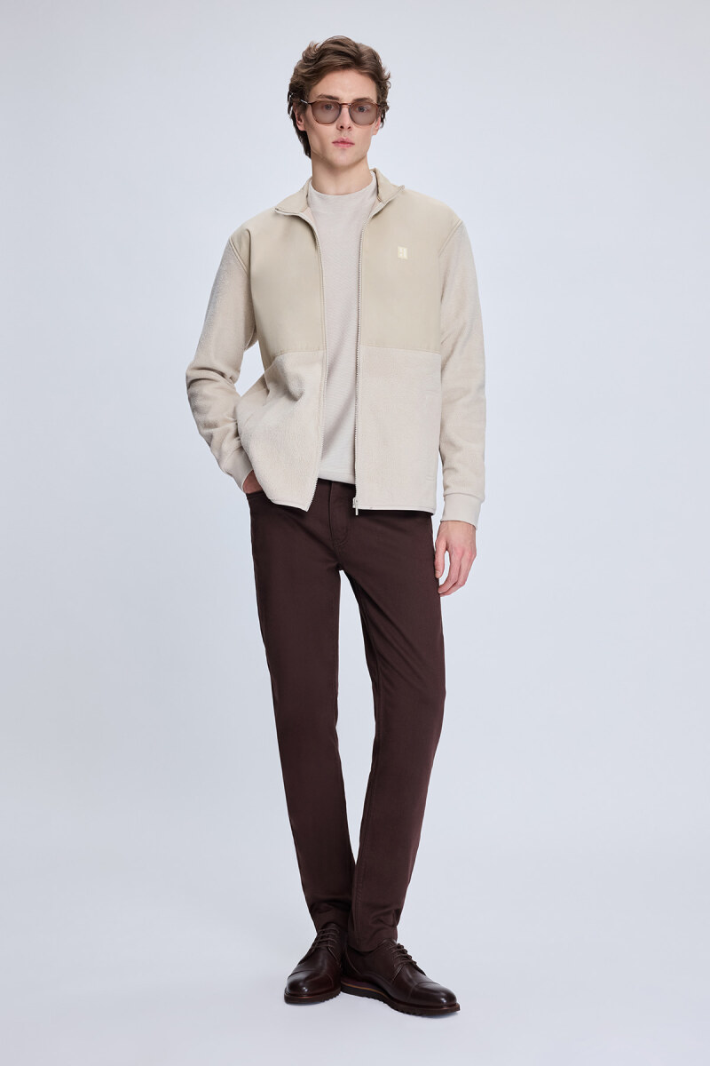 Bej Regular Fit Hakim Yaka Baharlık Mont - HTML (1)