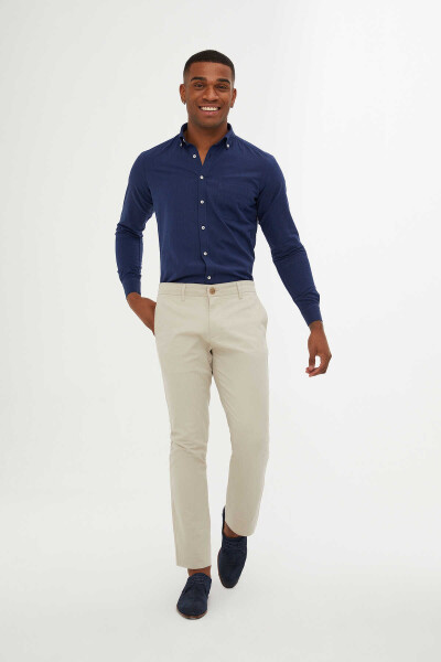 Vizon Regular Fit Pamuklu Yandan Cep Kanvas Pantolon - 4