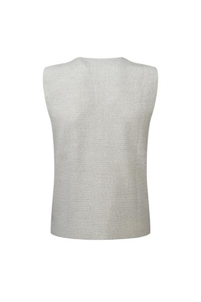 Bej Regular Fit Kruvaze Triko Yelek - 3