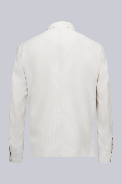 Bej Regular Fit Mono Yaka Çizgili Takım Elbise - 3