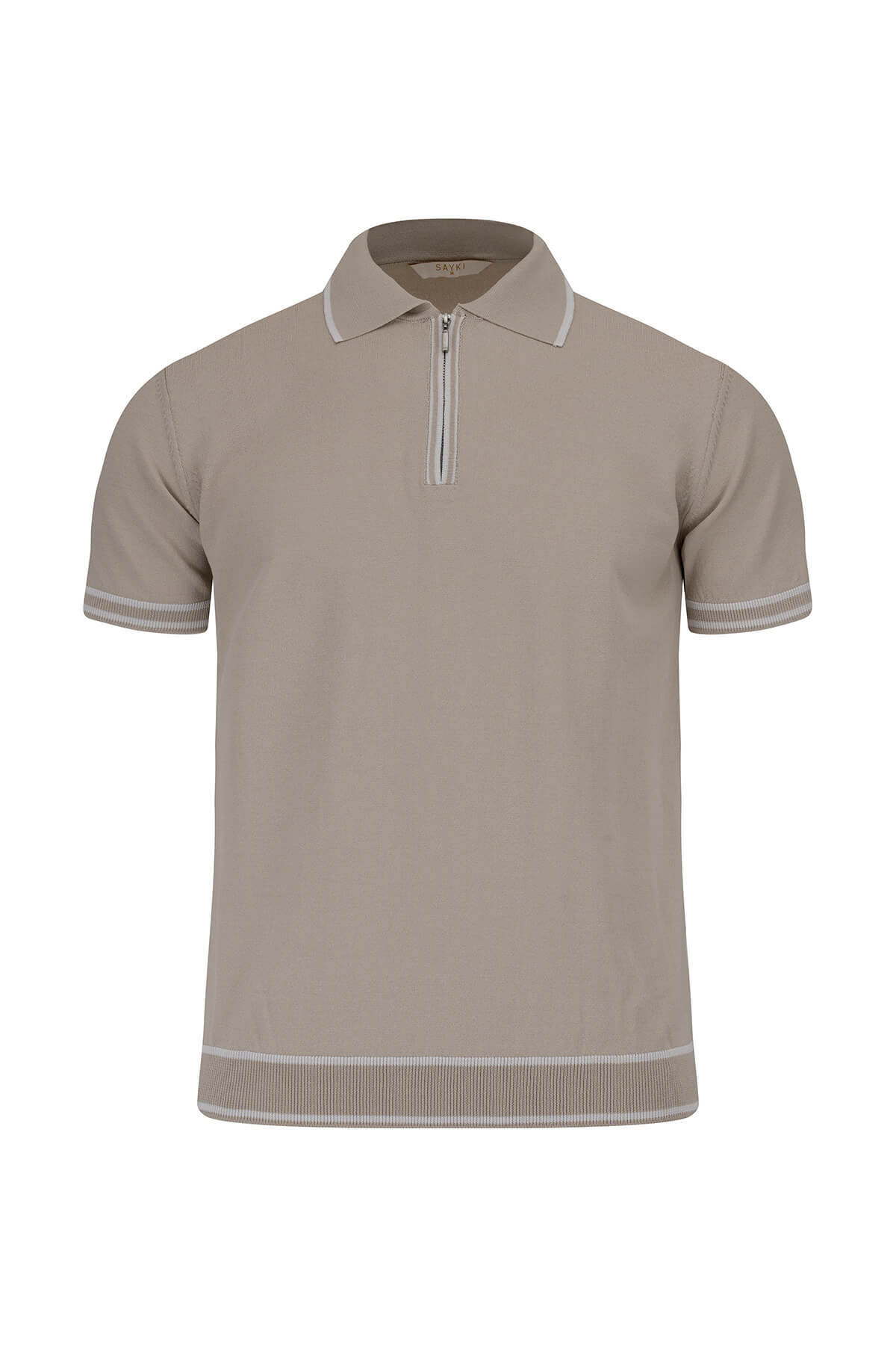 Bej Regular Fit Polo Yaka Rayon Tişört - 3