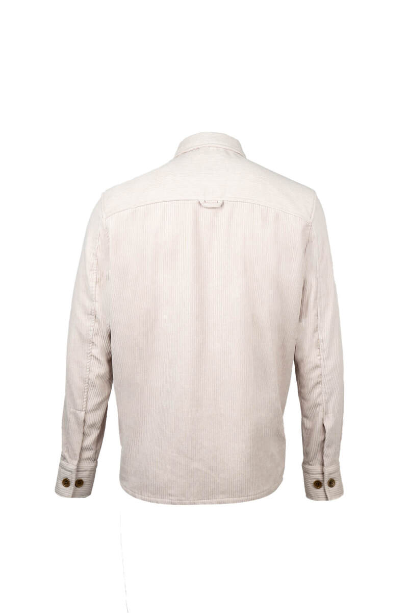 Bej Regular Fit Shacket Uzun Kol Fitilli Kadife Gömlek - Hatemoğlu (1)