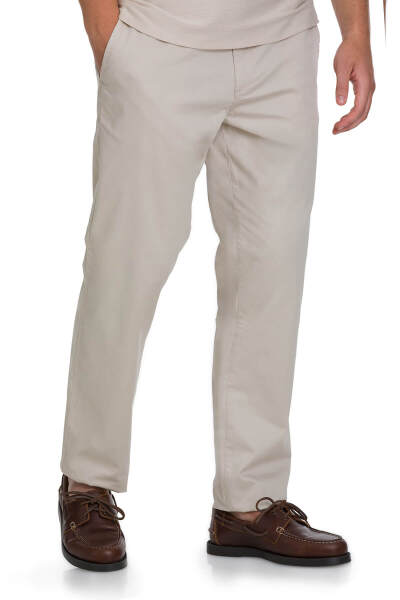 Bej Regular Fit Yandan Cep Pamuklu Jogger Pantolon 