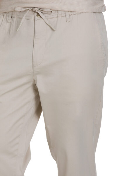 Bej Regular Fit Yandan Cep Pamuklu Jogger Pantolon - 3