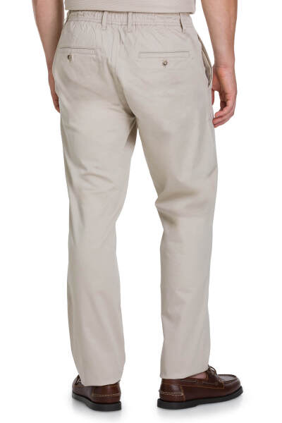 Bej Regular Fit Yandan Cep Pamuklu Jogger Pantolon - 4