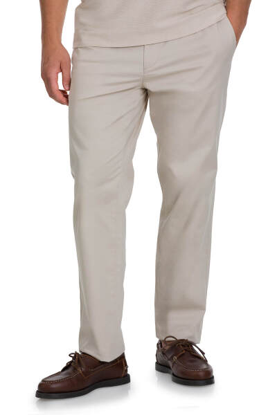 Bej Regular Fit Yandan Cep Pamuklu Jogger Pantolon - 5