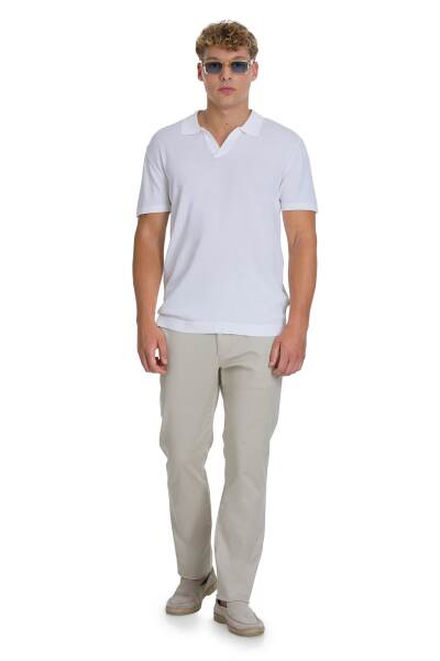 Bej Regular Fit Yandan Cepli Kanvas Pantolon - 2