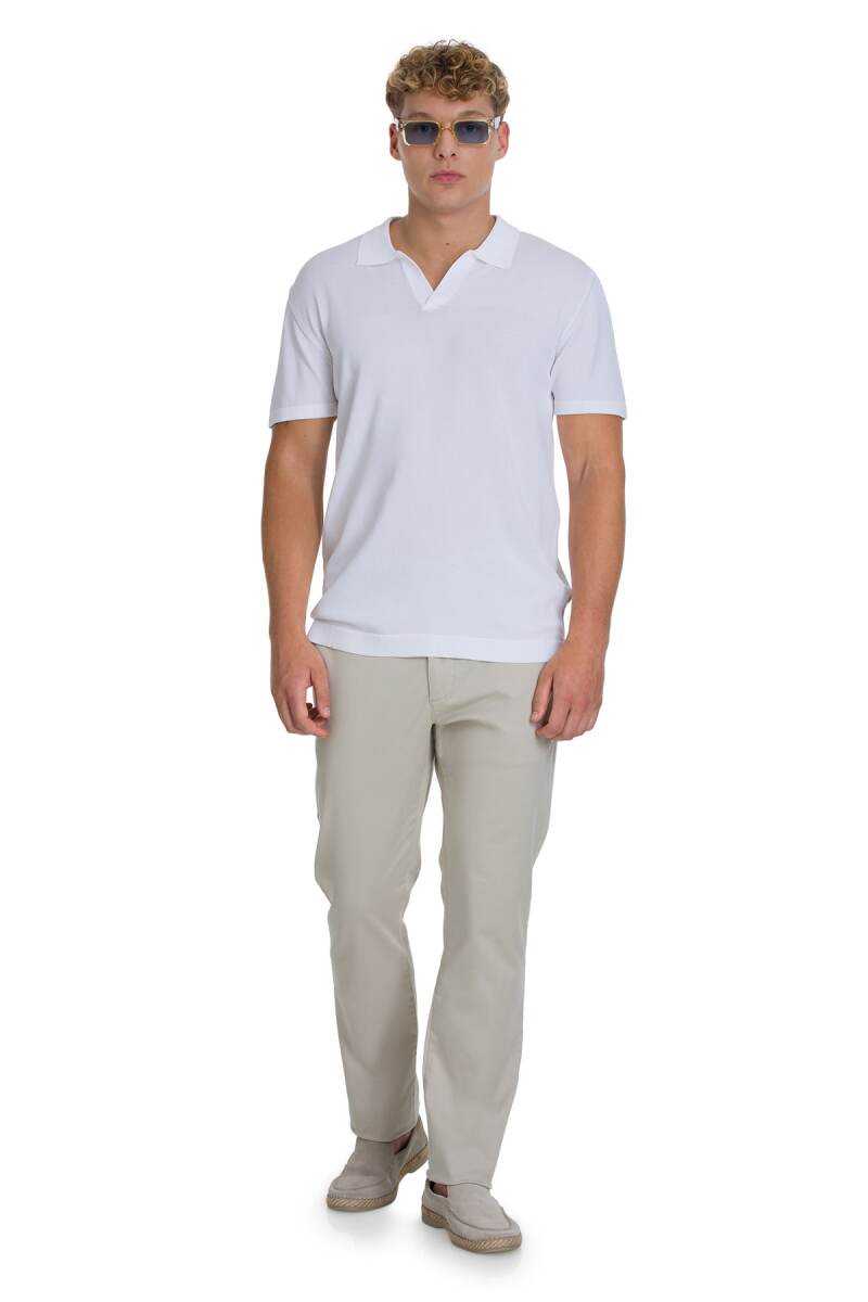 Bej Regular Fit Yandan Cepli Kanvas Pantolon - Hatemoğlu