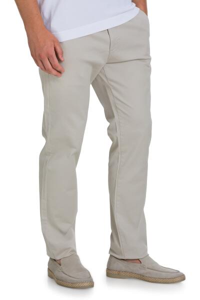 Bej Regular Fit Yandan Cepli Kanvas Pantolon - 3