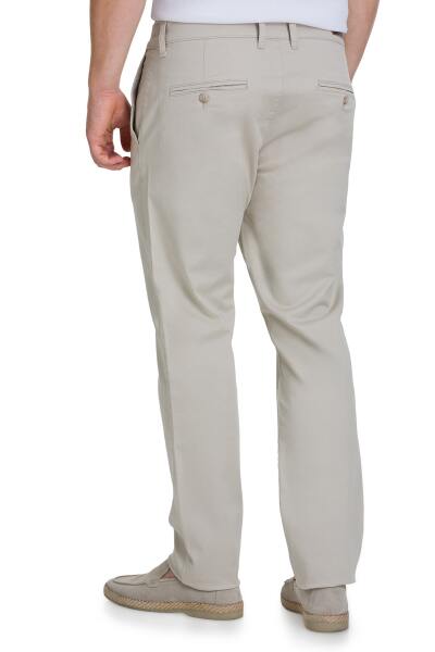 Bej Regular Fit Yandan Cepli Kanvas Pantolon - 5