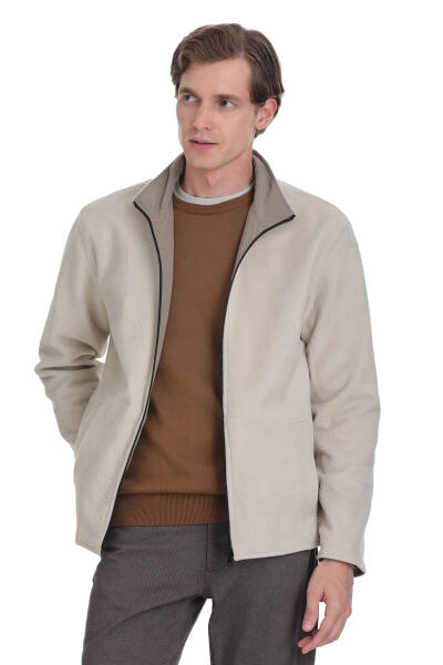 Bej Regular Fit Yarım Balıkçı Yaka Baharlık Mont - 2