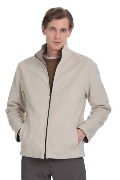 Bej Regular Fit Yarım Balıkçı Yaka Baharlık Mont 